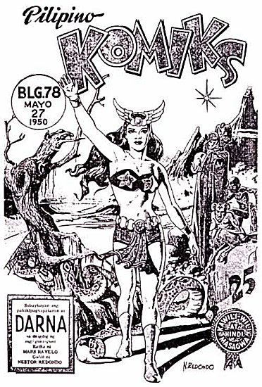 The very first appearance of Darna, supplied by Raffy. Illustration by Nestor Redondo.