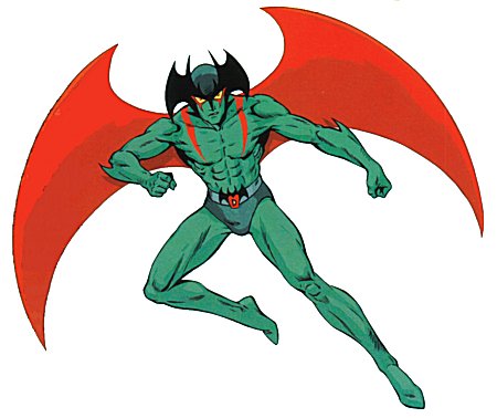 Devilman's more superheroic appearance from the original series